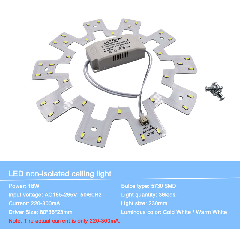 Moderne LED-Deckenleuchten 12–24 W, Lichtquellenmodul für Küche, AC220 V, Wohnzimmer, energiesparende Deckenbeleuchtung, Retrofit-Board