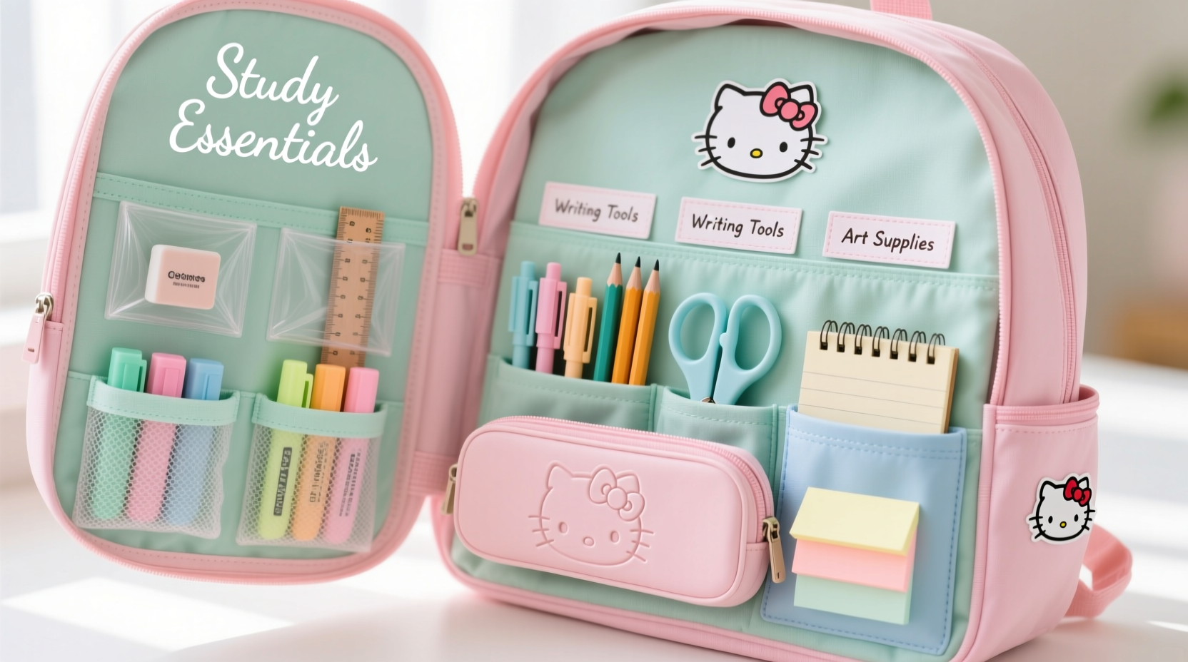 smart and stylish ways to organize your school supplies in a hello kitty backpack