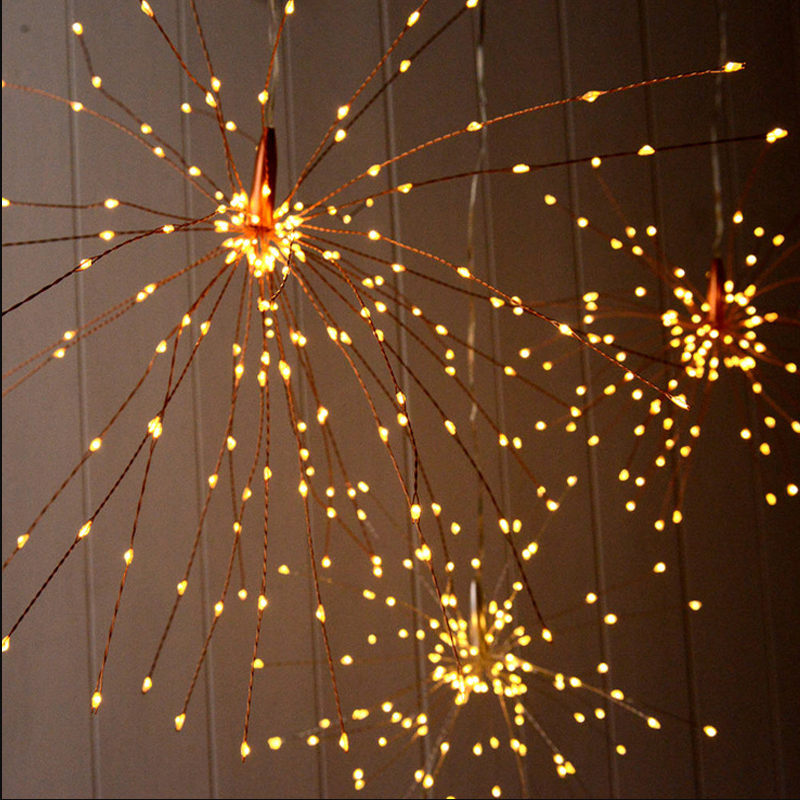 Fireworks Remote Control Battery Powered Lamp String lights For Garden Decoration Bouquet LED String Christmas Festival lamp