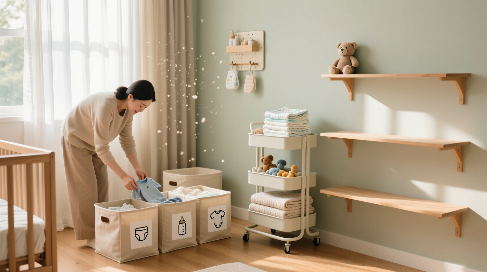 decluttering and storage before a new baby