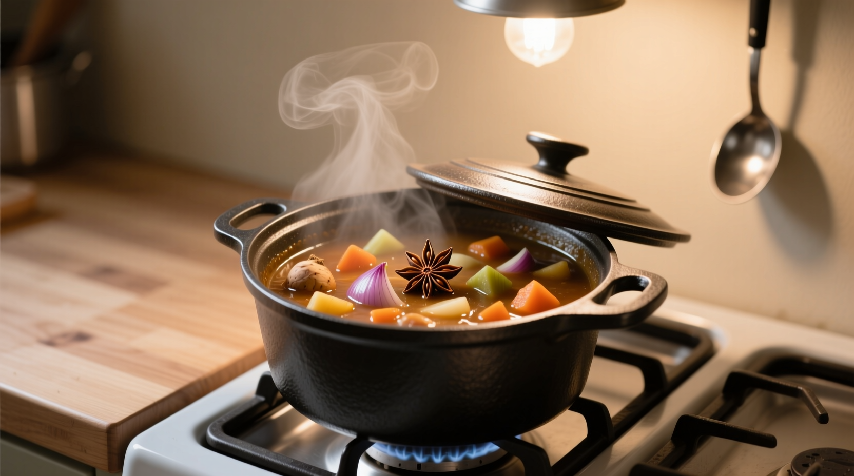 Tuesday night stew using pantry staples - shows anise flexibility outside gourmet contexts