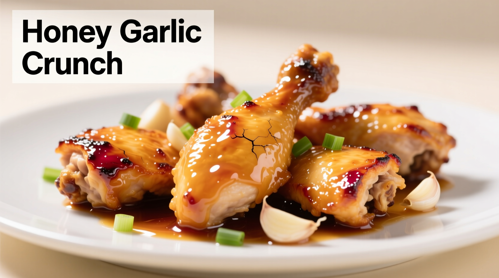 Crispy honey garlic chicken with glossy sauce