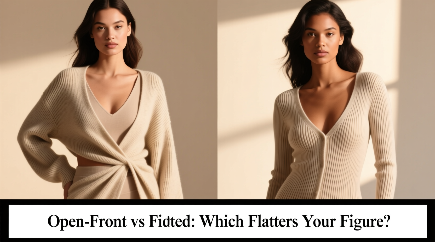 knitted cardigan vs open front which cardigan style is more flattering