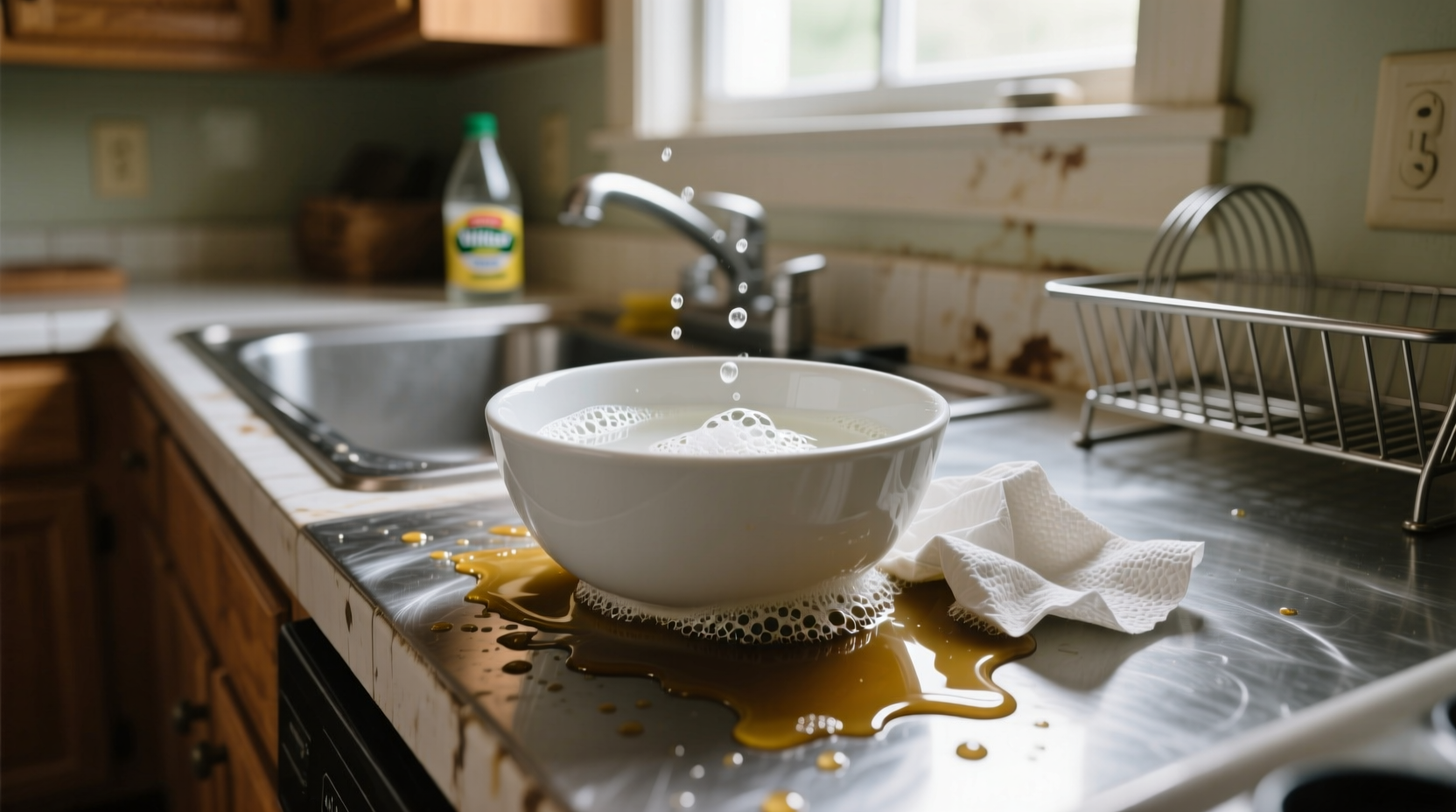 how to remove grease with vinegar