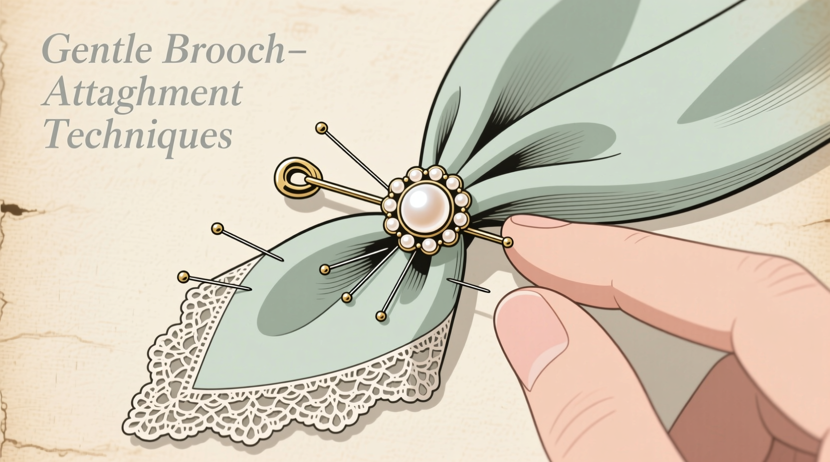 gentle brooch attachment techniques safely securing pins on delicate fabrics