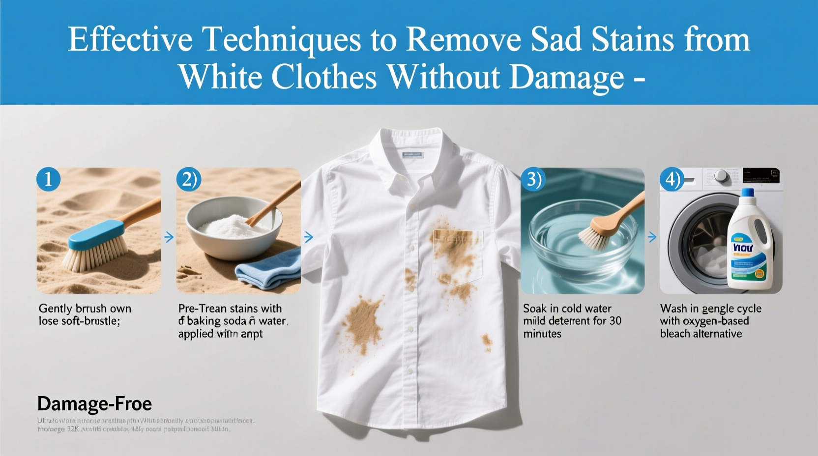 effective techniques to remove sand stains from white clothes without damage