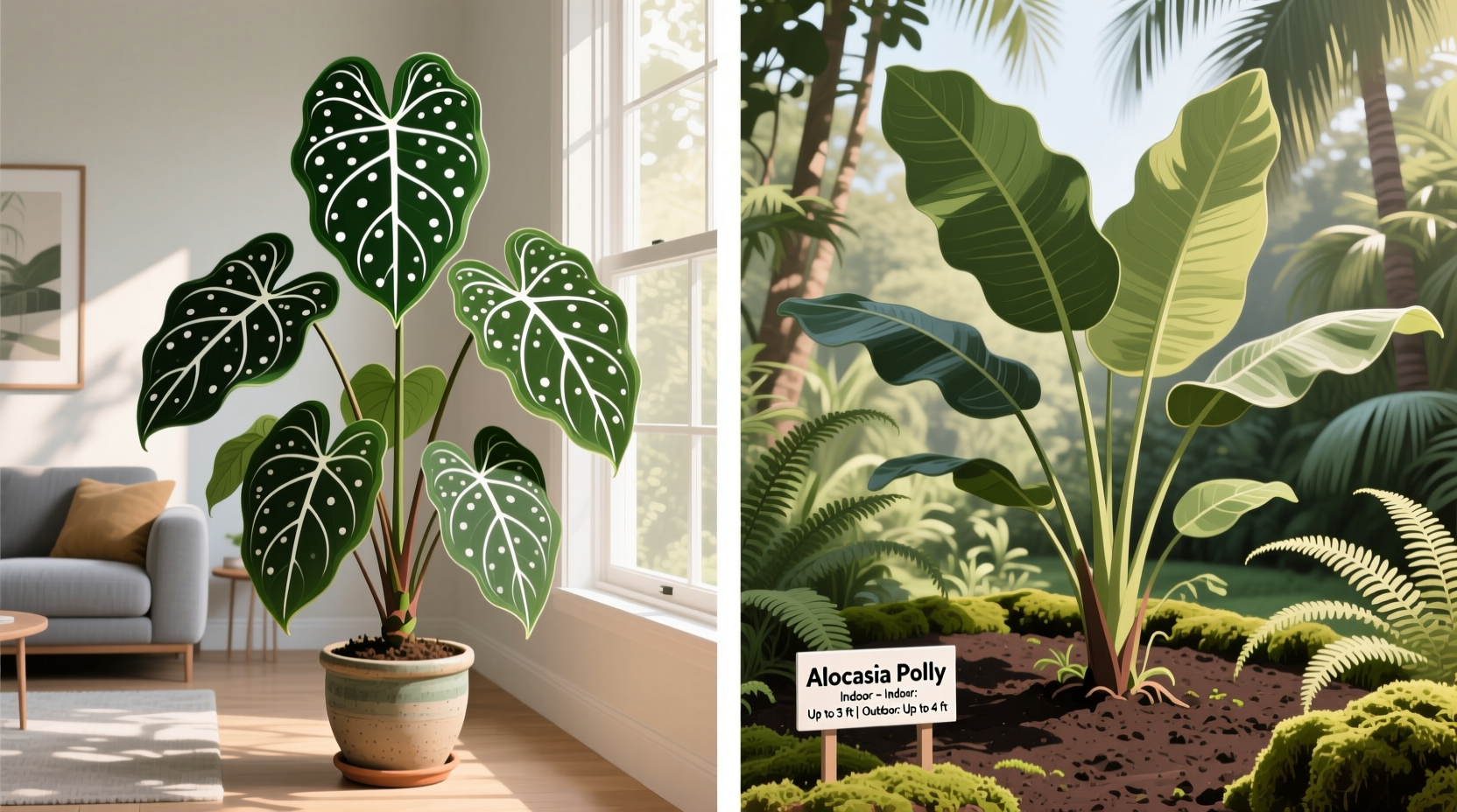 how big does alocasia polly get
