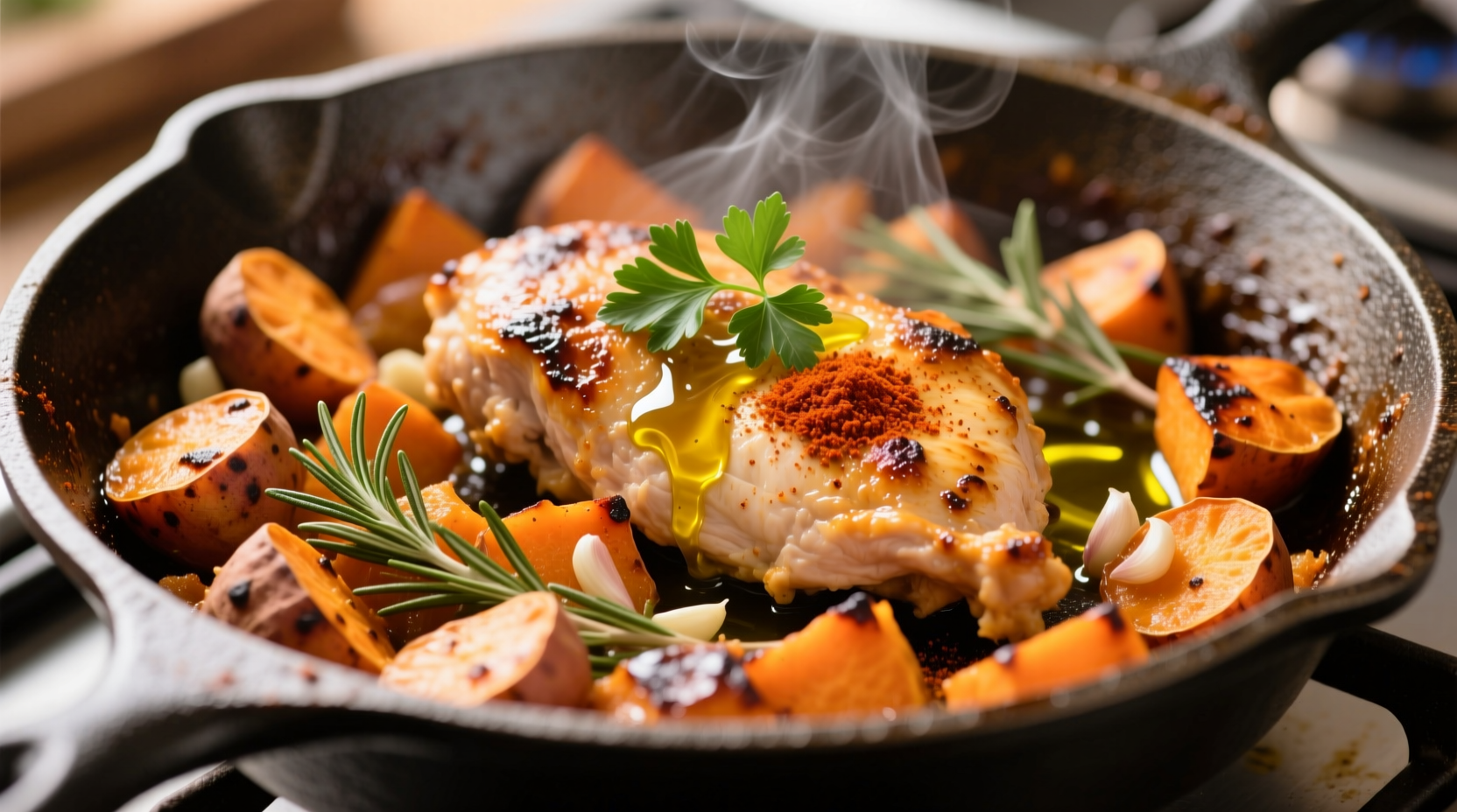 ground turkey sweet potato skillet