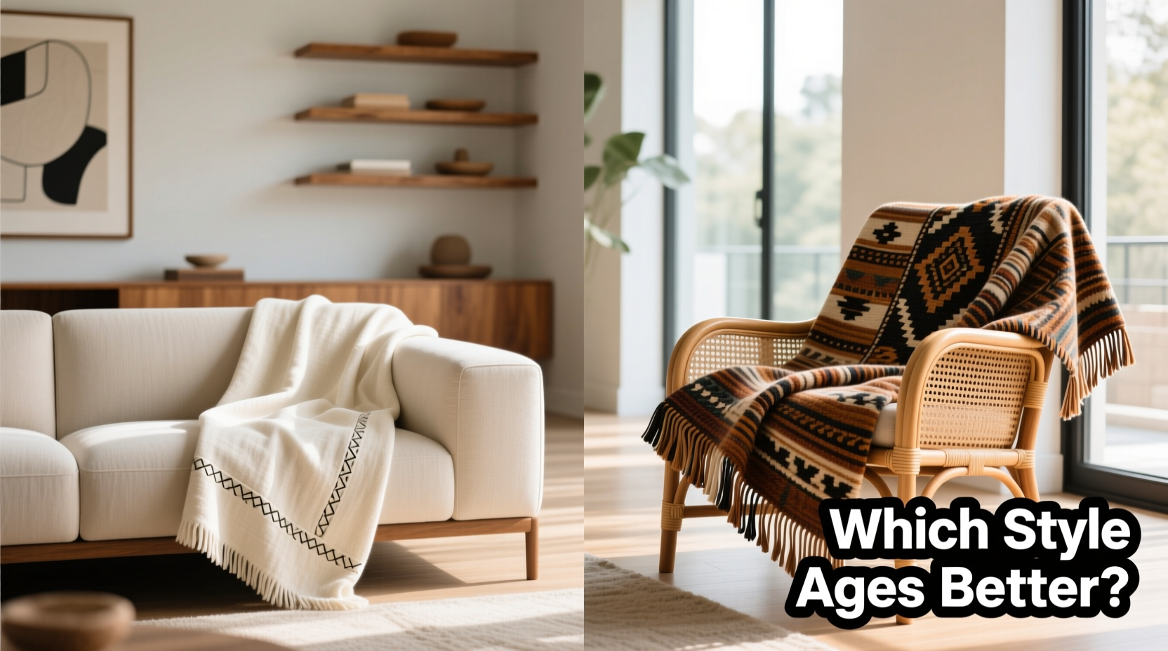 light luxury vs bohemian sofa throws which style looks less dated