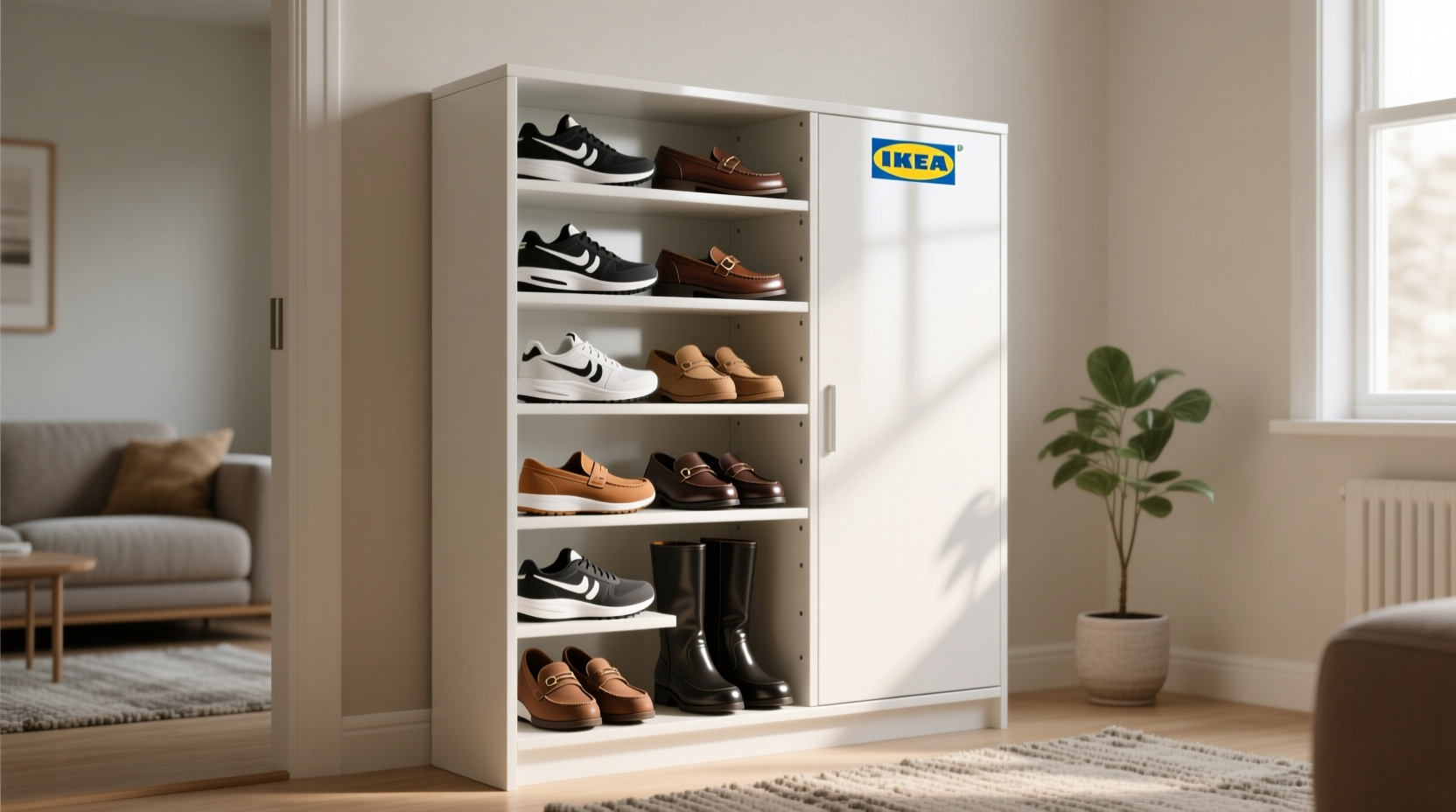 stack your shoes vertically with an ikea end unit