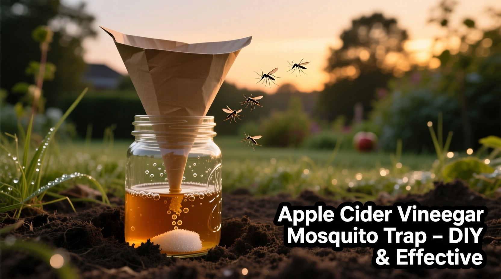 Apple cider vinegar mosquito trap setup