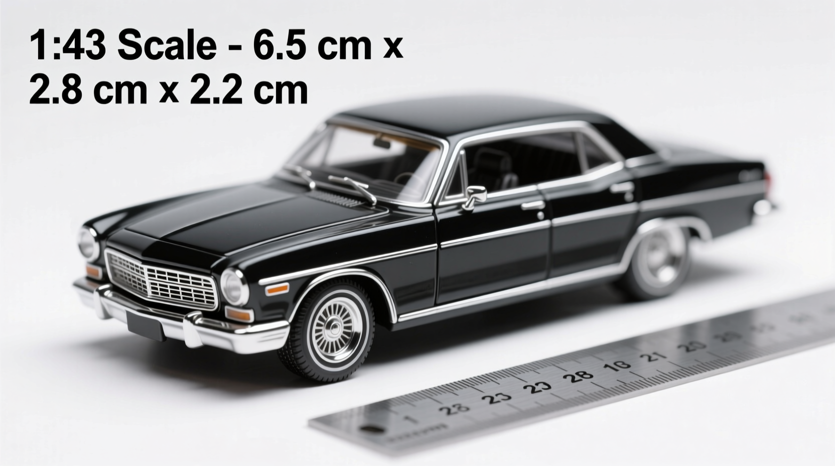 how big is 1 43 scale car