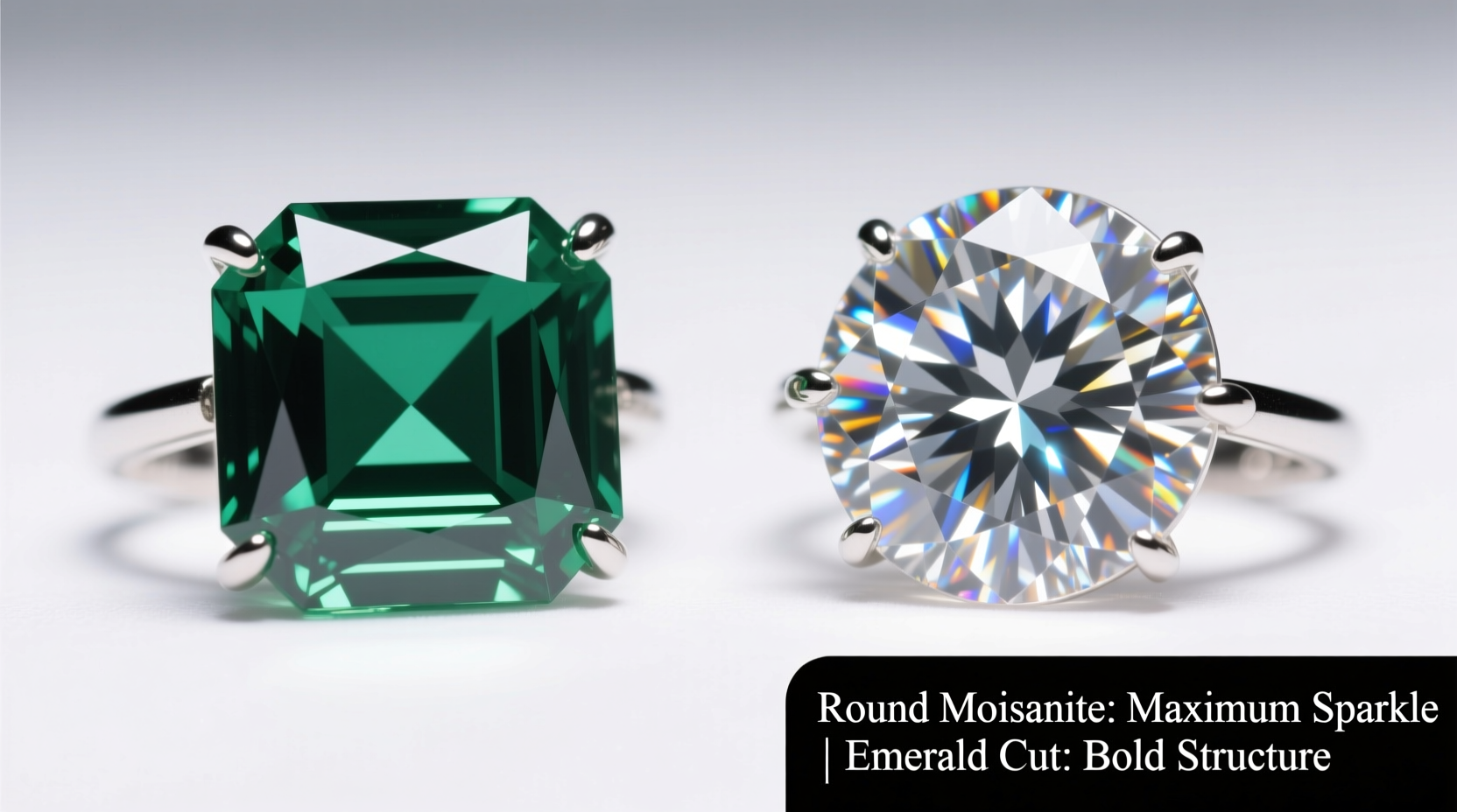 emerald cut vs round moissanite does the shape really affect the sparkle