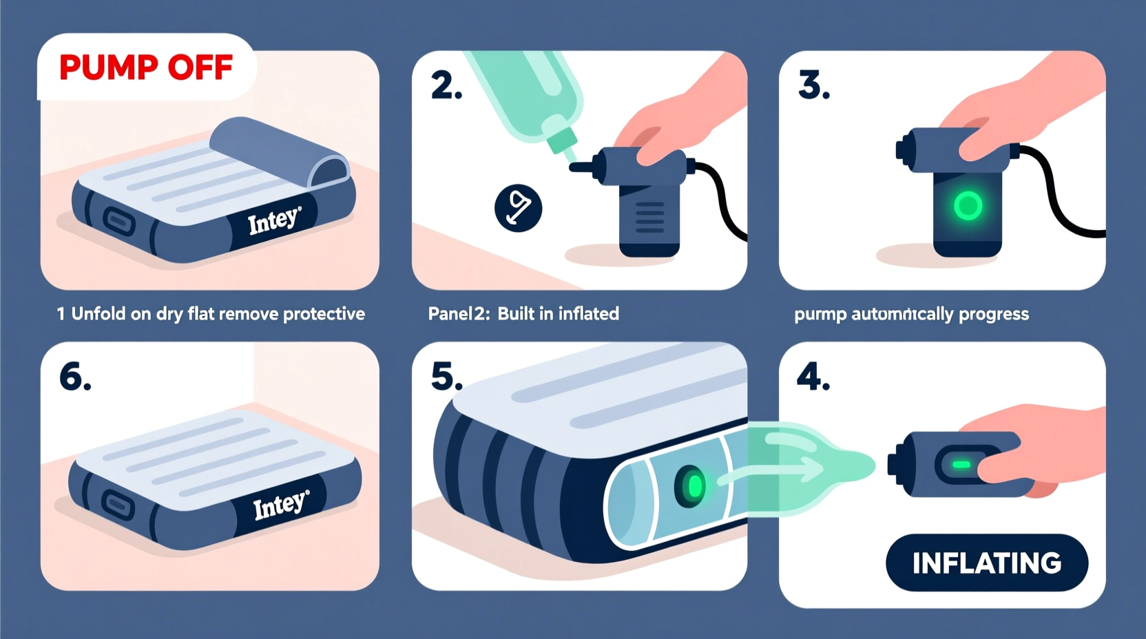 step by step guide to inflating your intex air mattress with a built in pump easily and efficiently