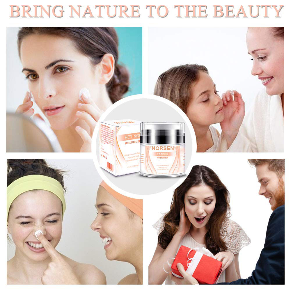 Organic Face Moisturizer Anti Wrinkle Retinol Cream Private Label Natural Plastic Bottle Adults Female 3 Years Sample Size 50ml