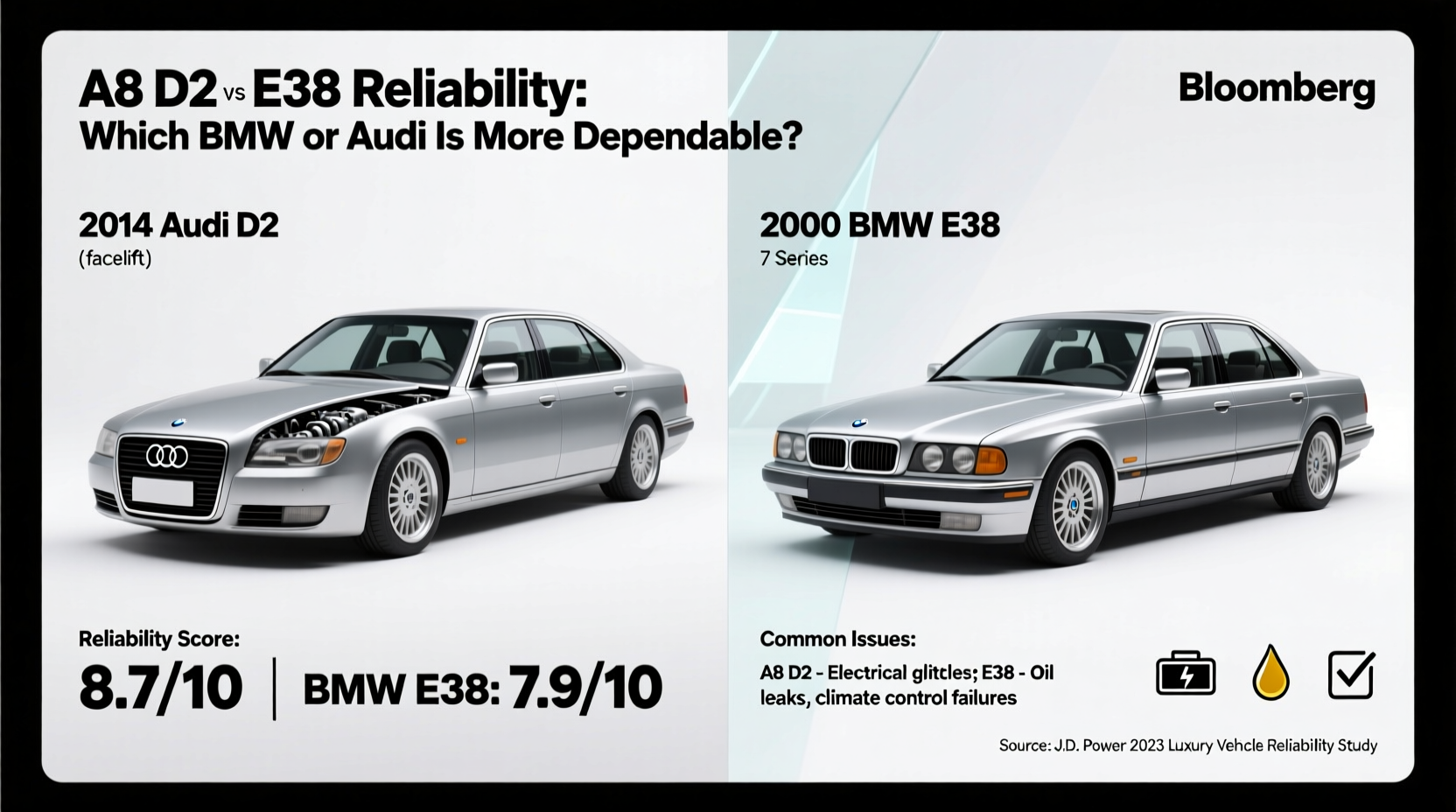 a8 d2 vs e38 reliability