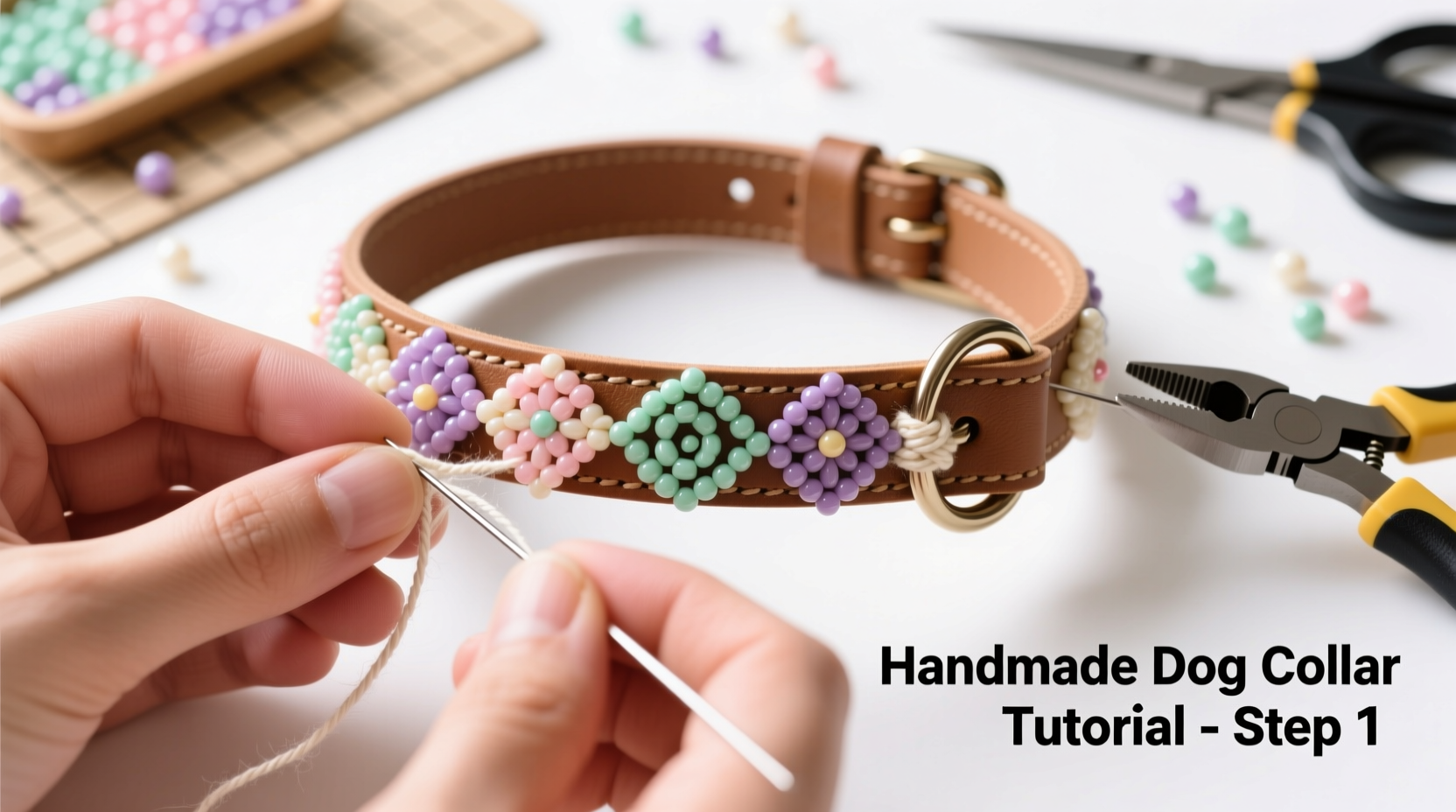 step by step guide to crafting beautiful hand beaded dog collars at home