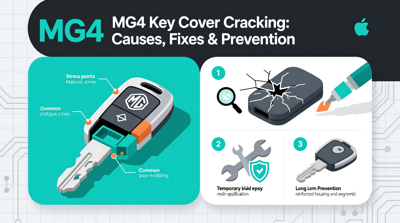 mg4 key cover cracking reasons