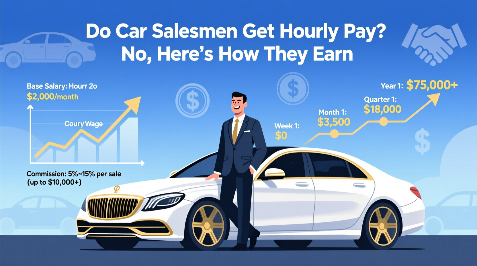do car salesmen get hourly pay