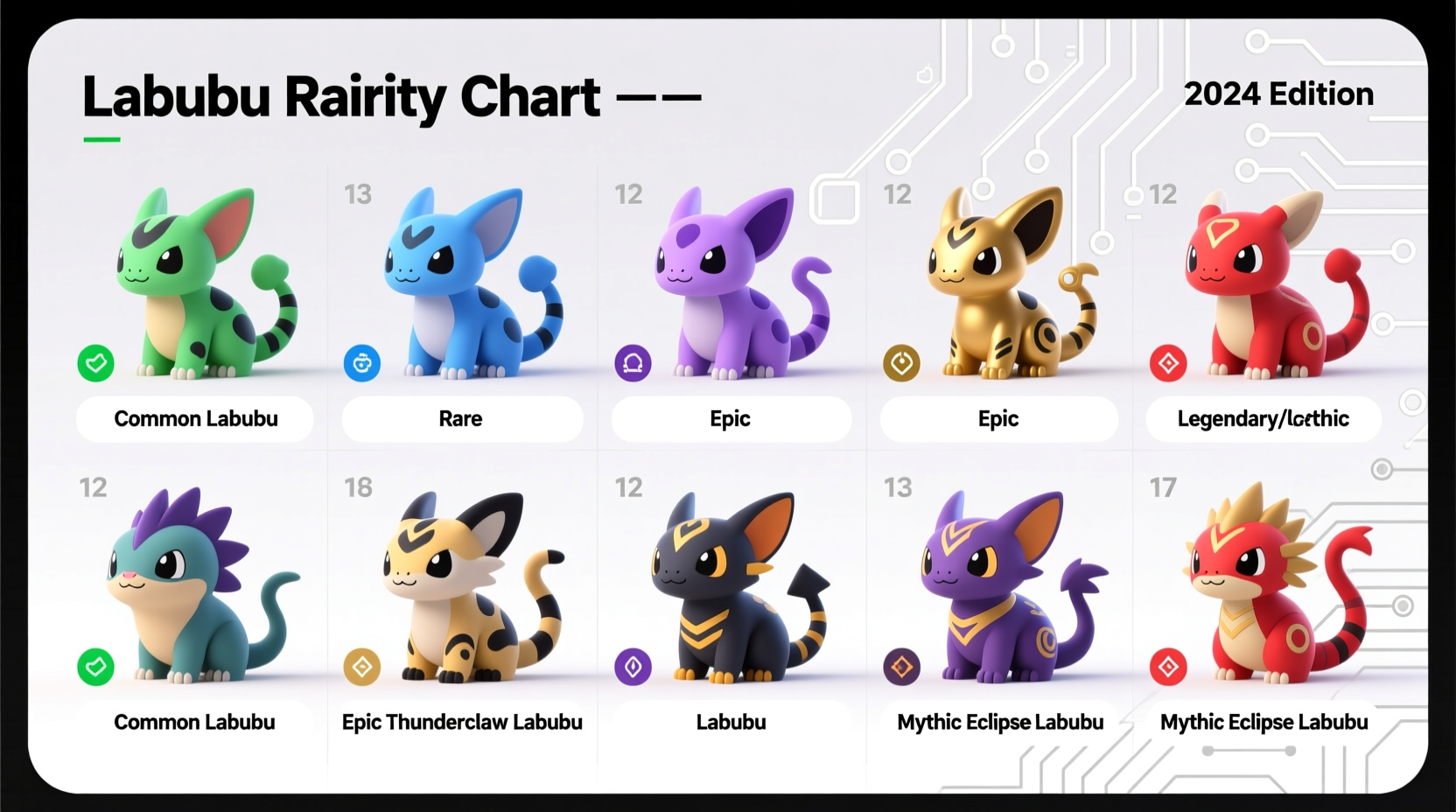 how rare is each labubu