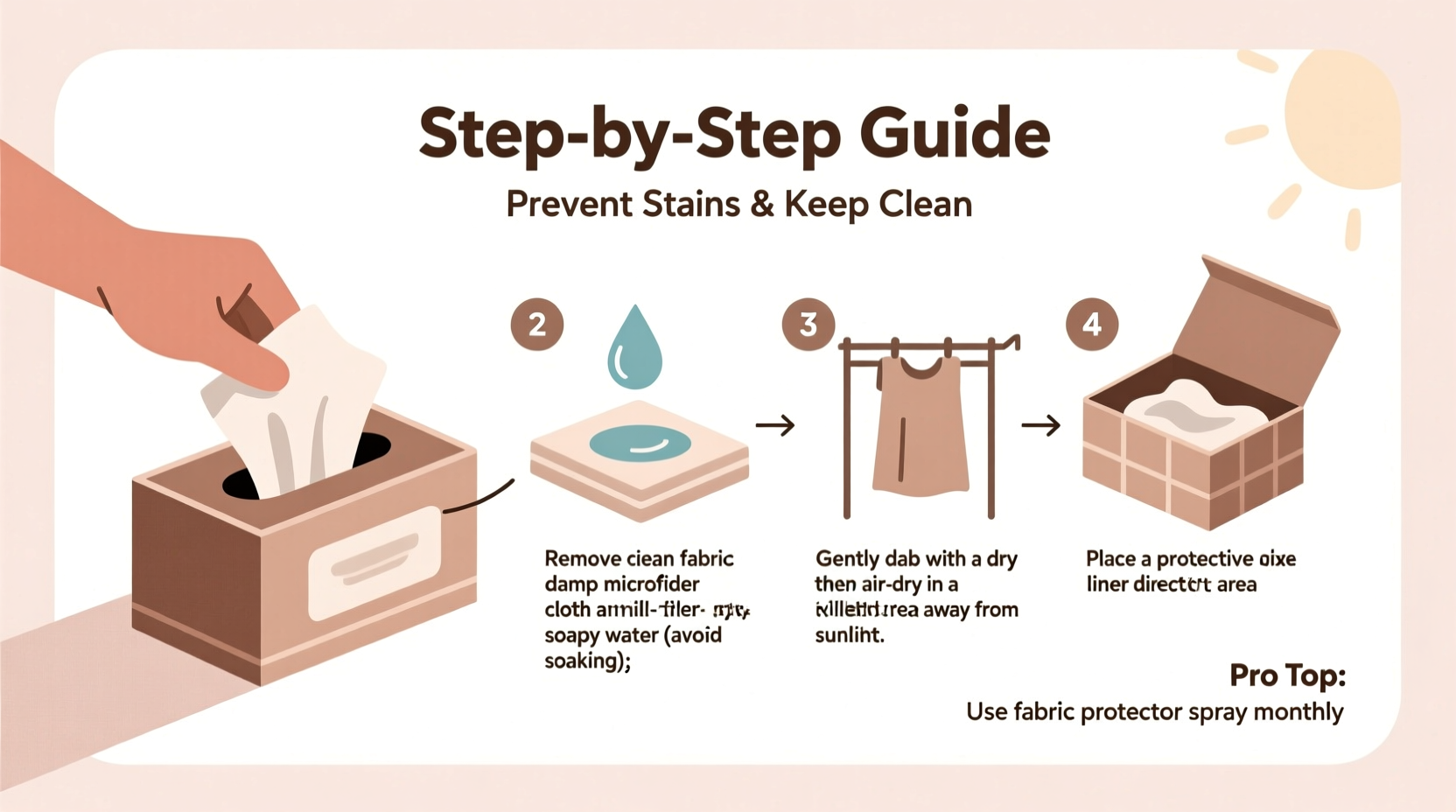 step by step guide to safely clean fabric tissue boxes and prevent stains
