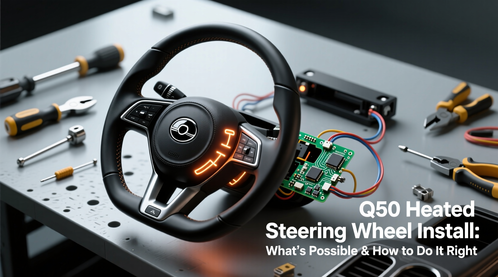 q50 heated wheel install