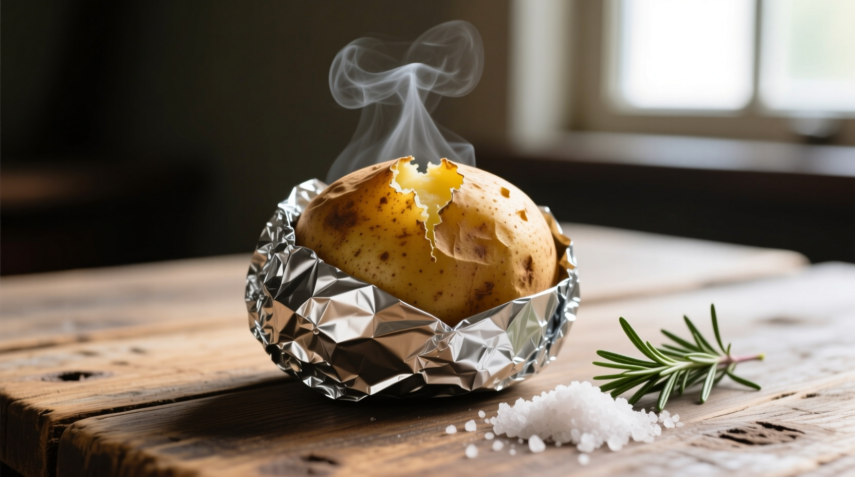 baked potato wrapped in foil