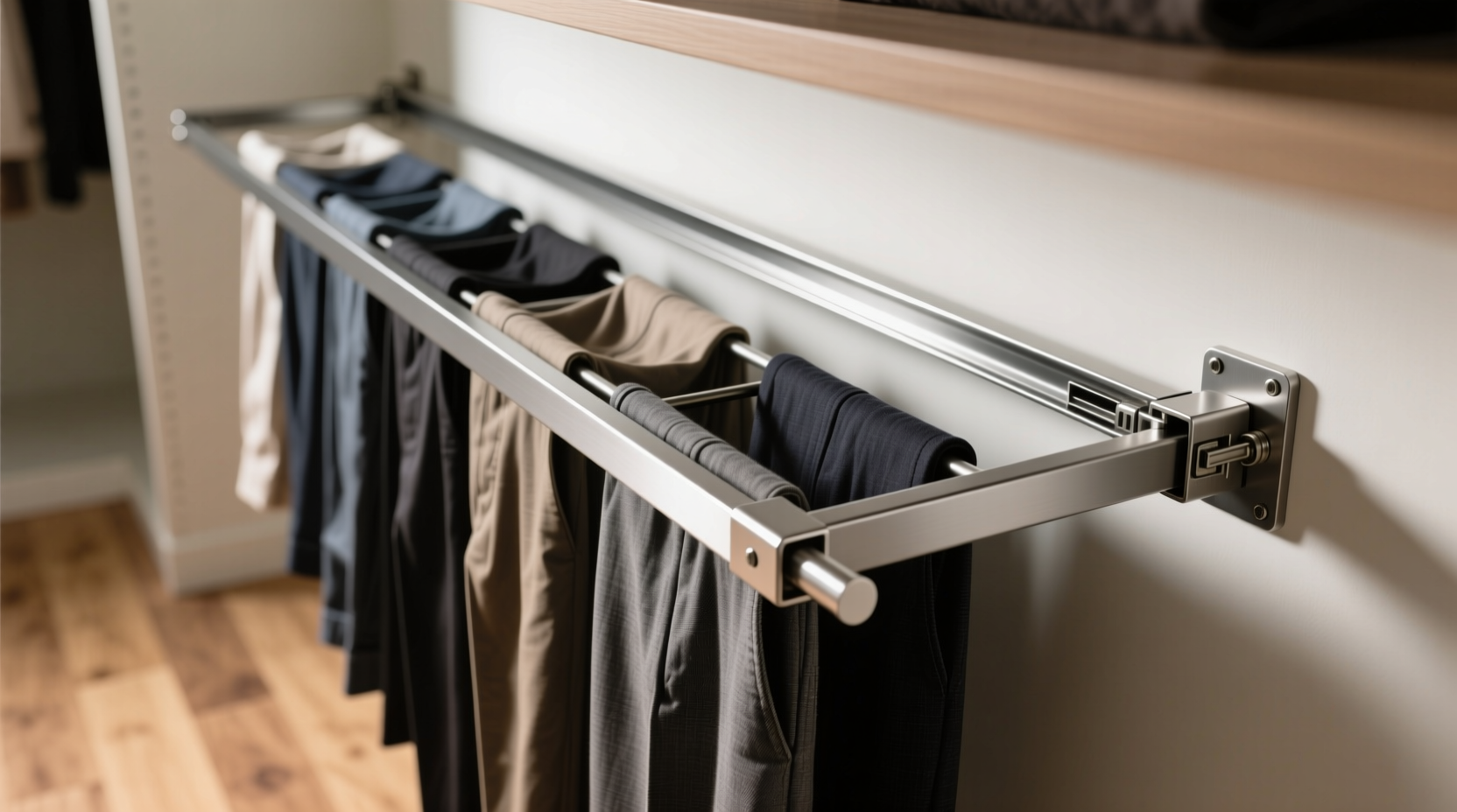 diy sliding pants rack puts hangers to shame