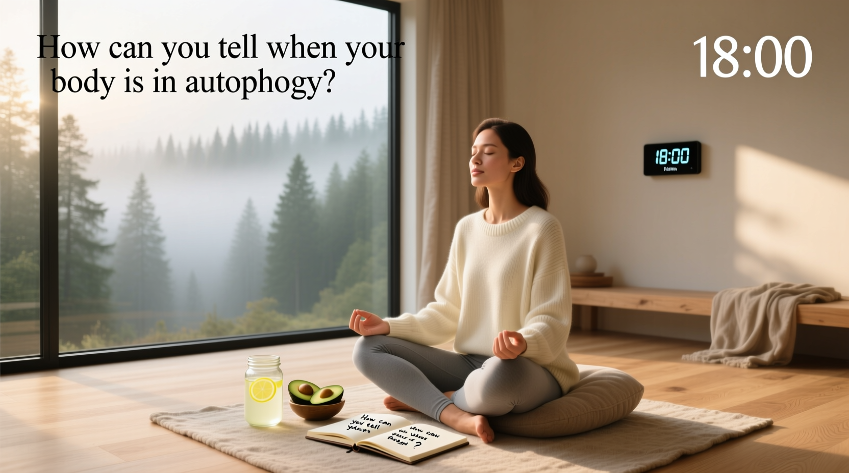 Signs indicating possible autophagy such as increased focus and stable energy