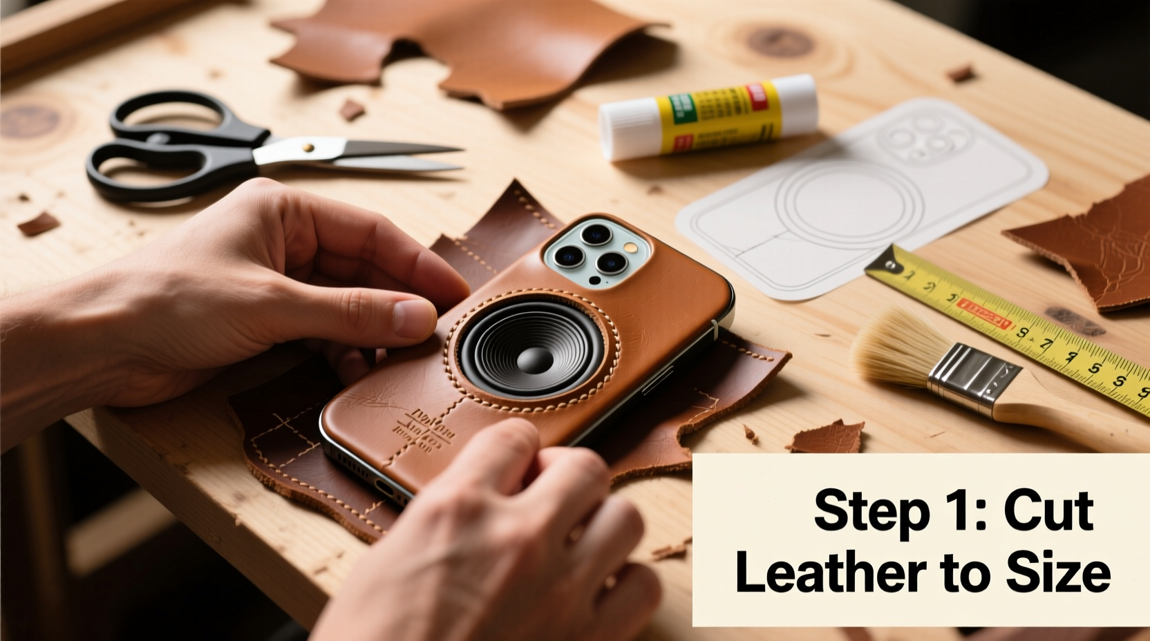 crafting a custom leather iphone speaker protector a step by step diy guide