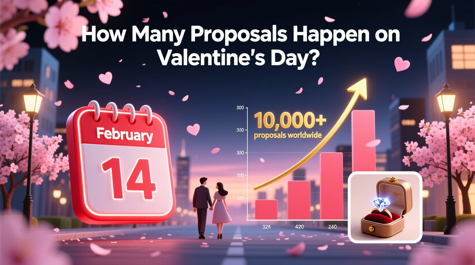 how many marriage proposals happen on valentines day