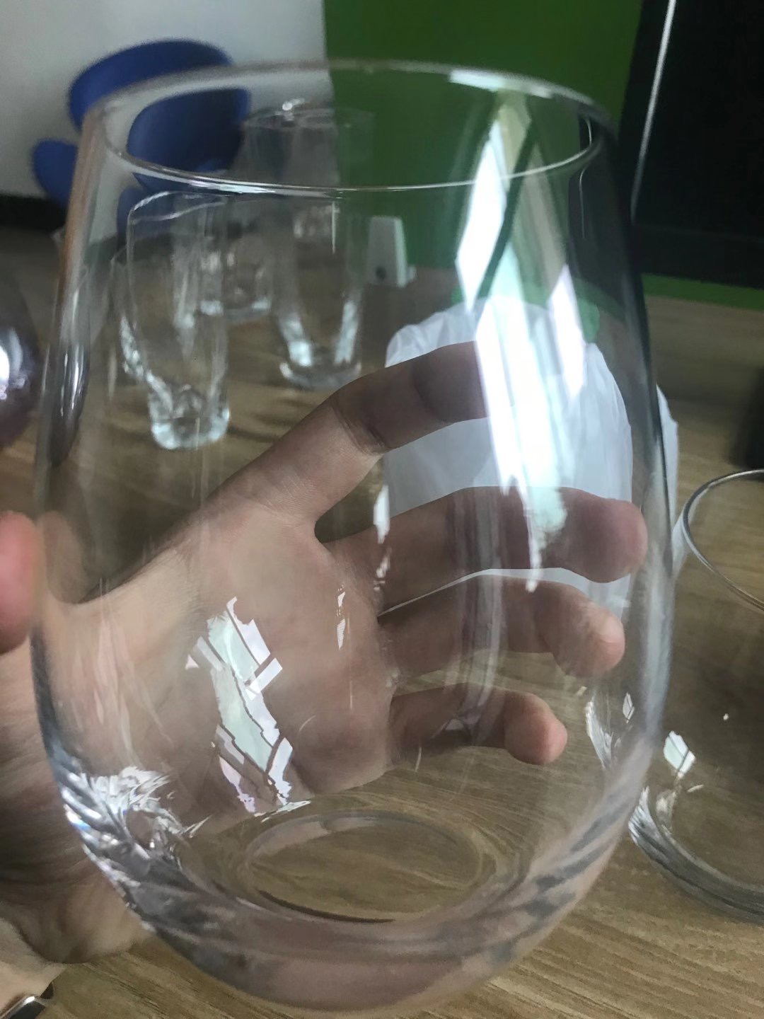 Colorful Plating OEM Egg Shape Glass Cup For Drinking Wine Whiskey Water Milk Cup