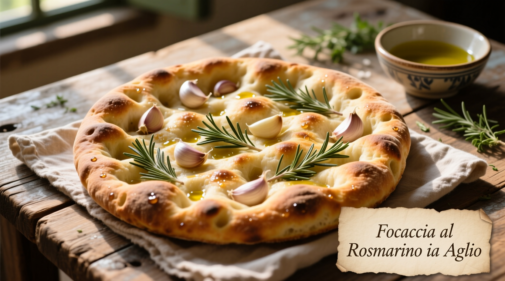 Perfect Focaccia with Garlic and Rosemary Recipe