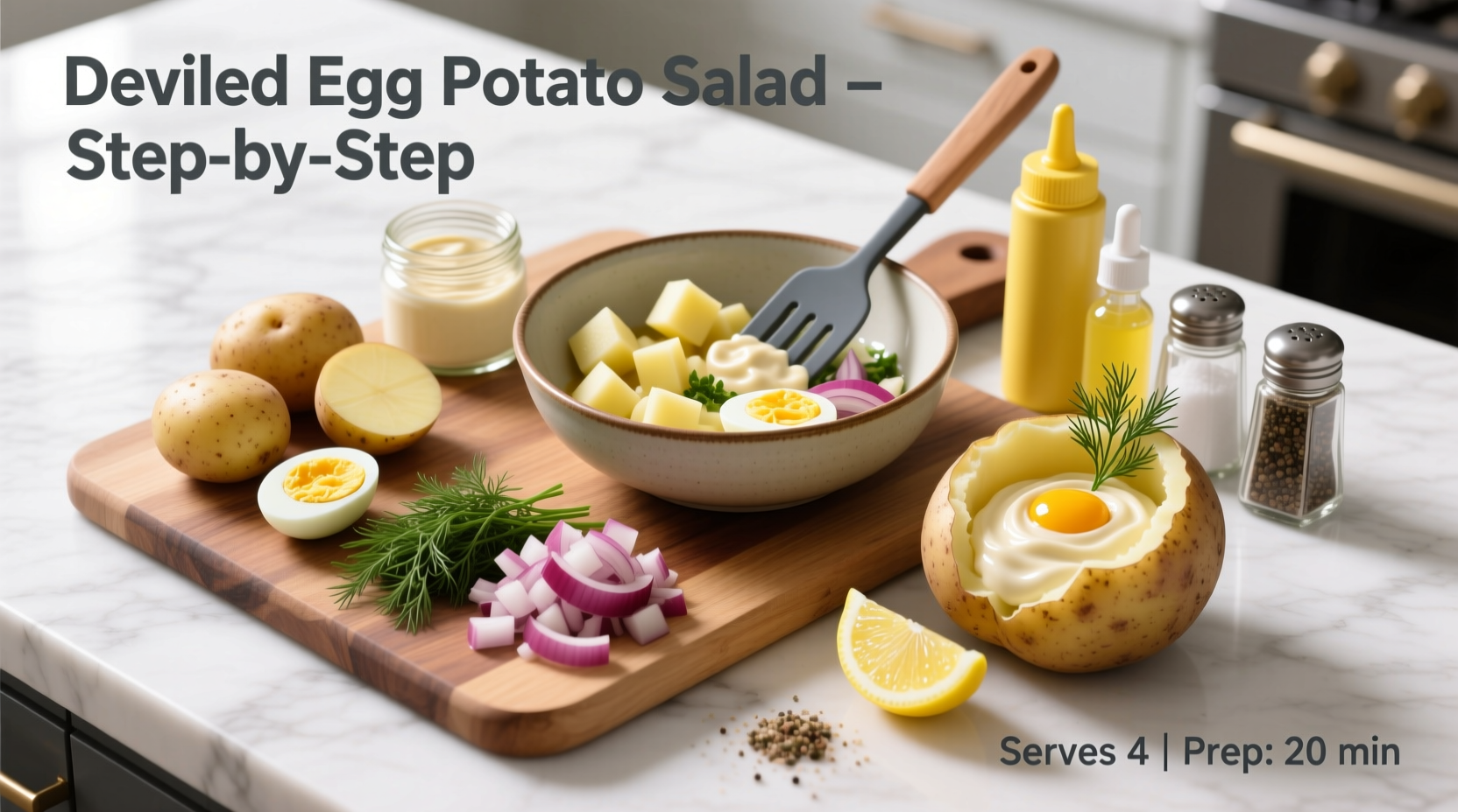 Deviled egg potato salad preparation steps