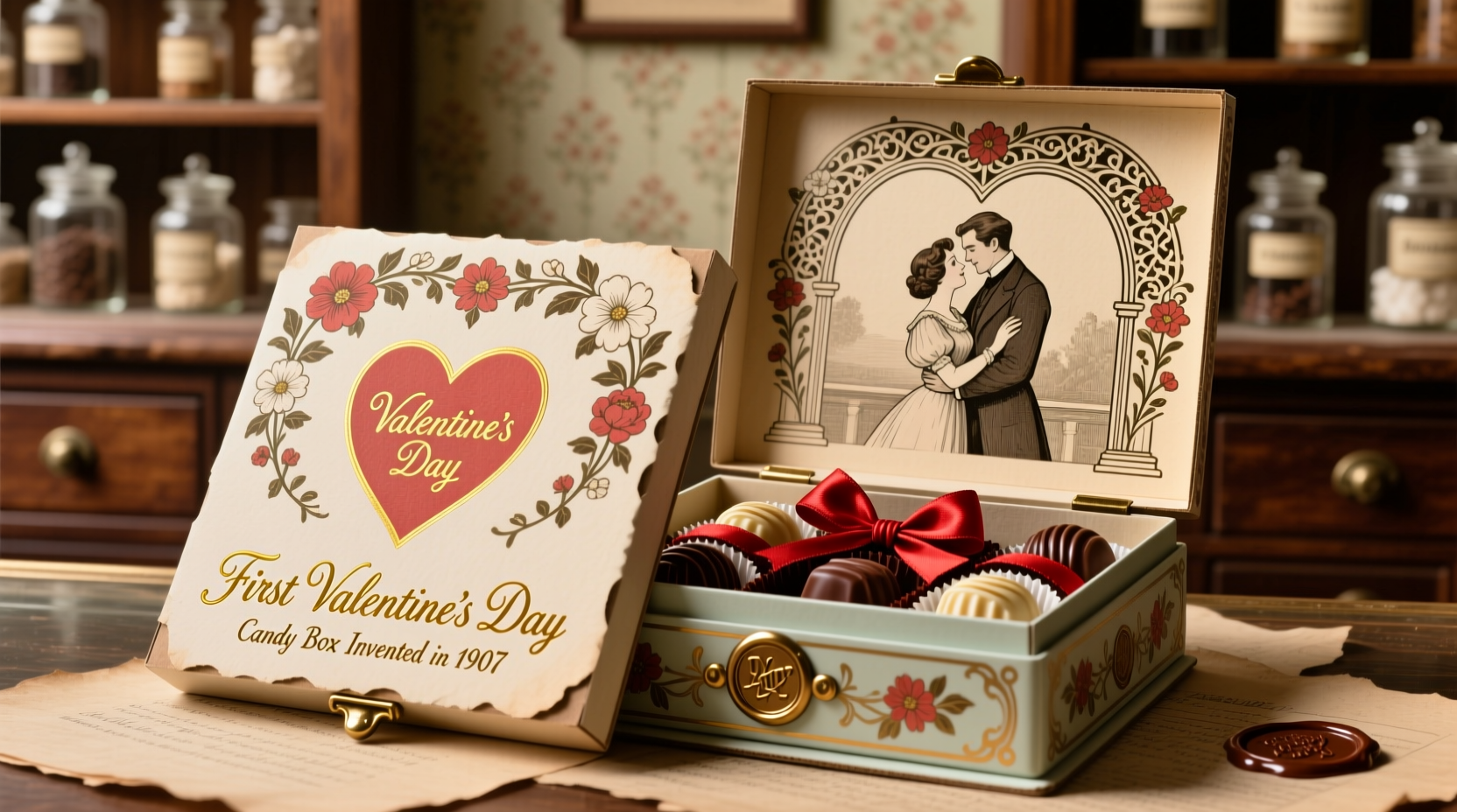 when was the first valentines day candy box invented