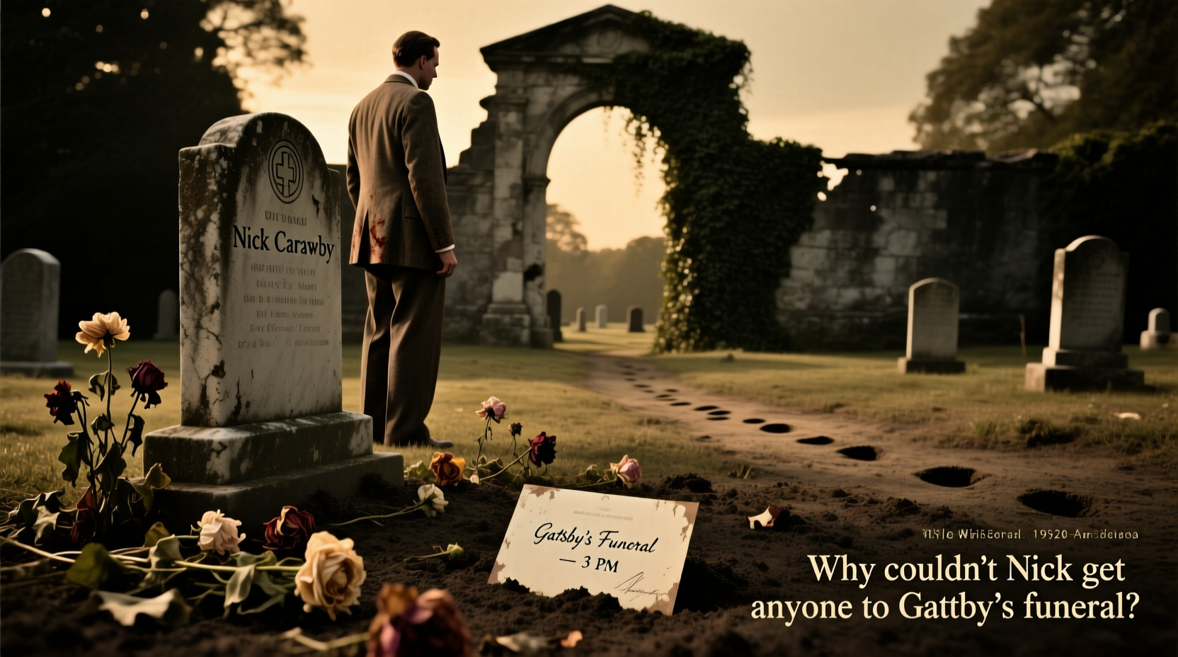 why couldnt nick get anyone to gatsbys funeral reasons