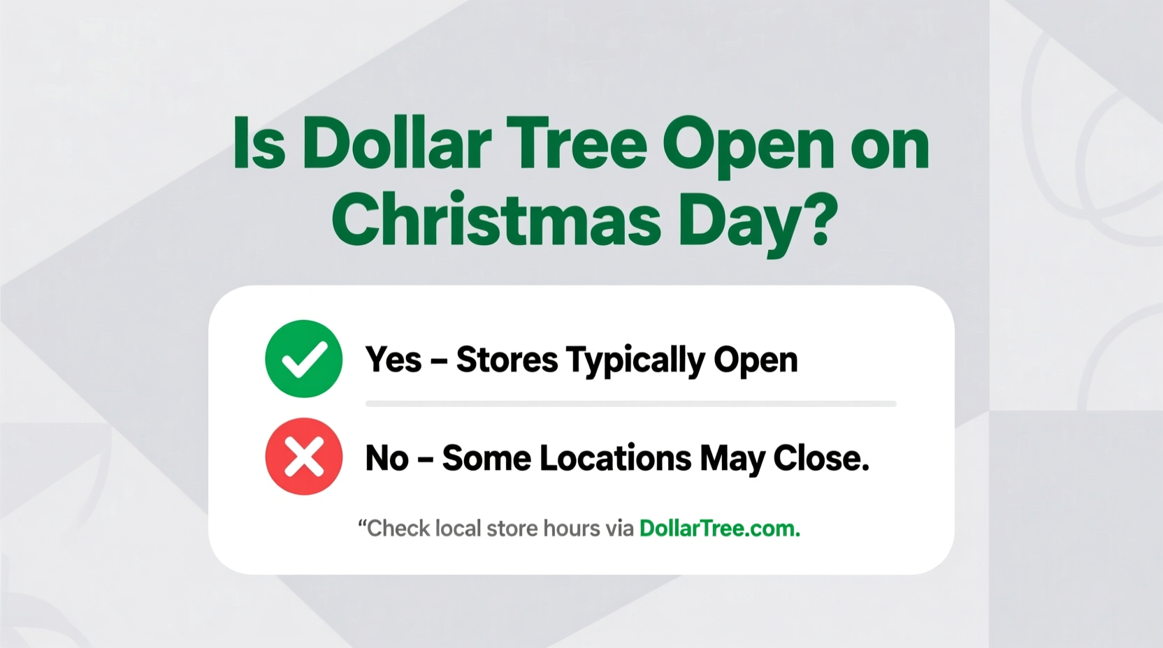 is the dollar tree open on christmas day