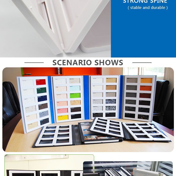 Diode Stone Display Marble Tile Sample Plastic Display Quartz Sample In Book Holder For Granite And Folder
