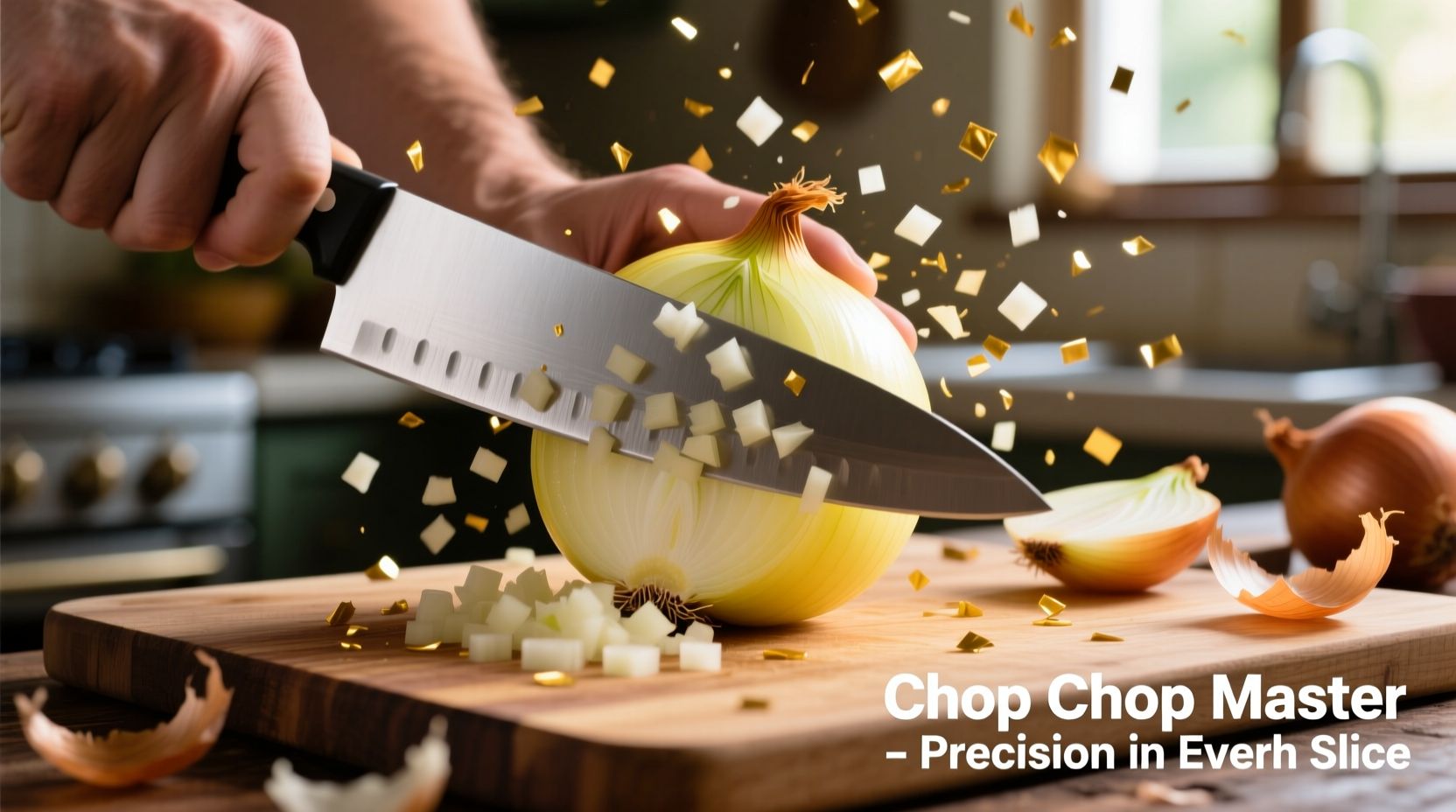 Chop Chop Master Onion tool in action with diced onions