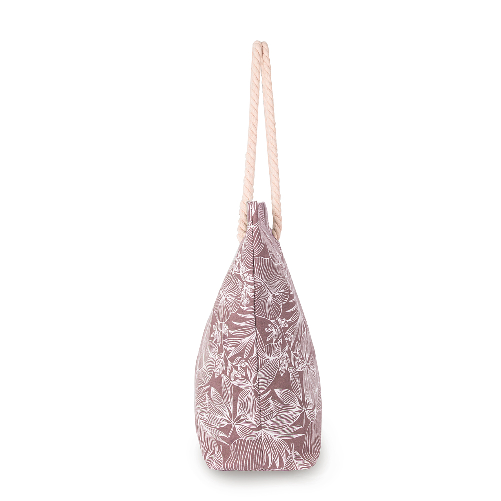 Lona de algod&atilde;o estampada com logotipo personalizado de grande capacidade Weekender Travel bolsa de ombro de praia para mulheres