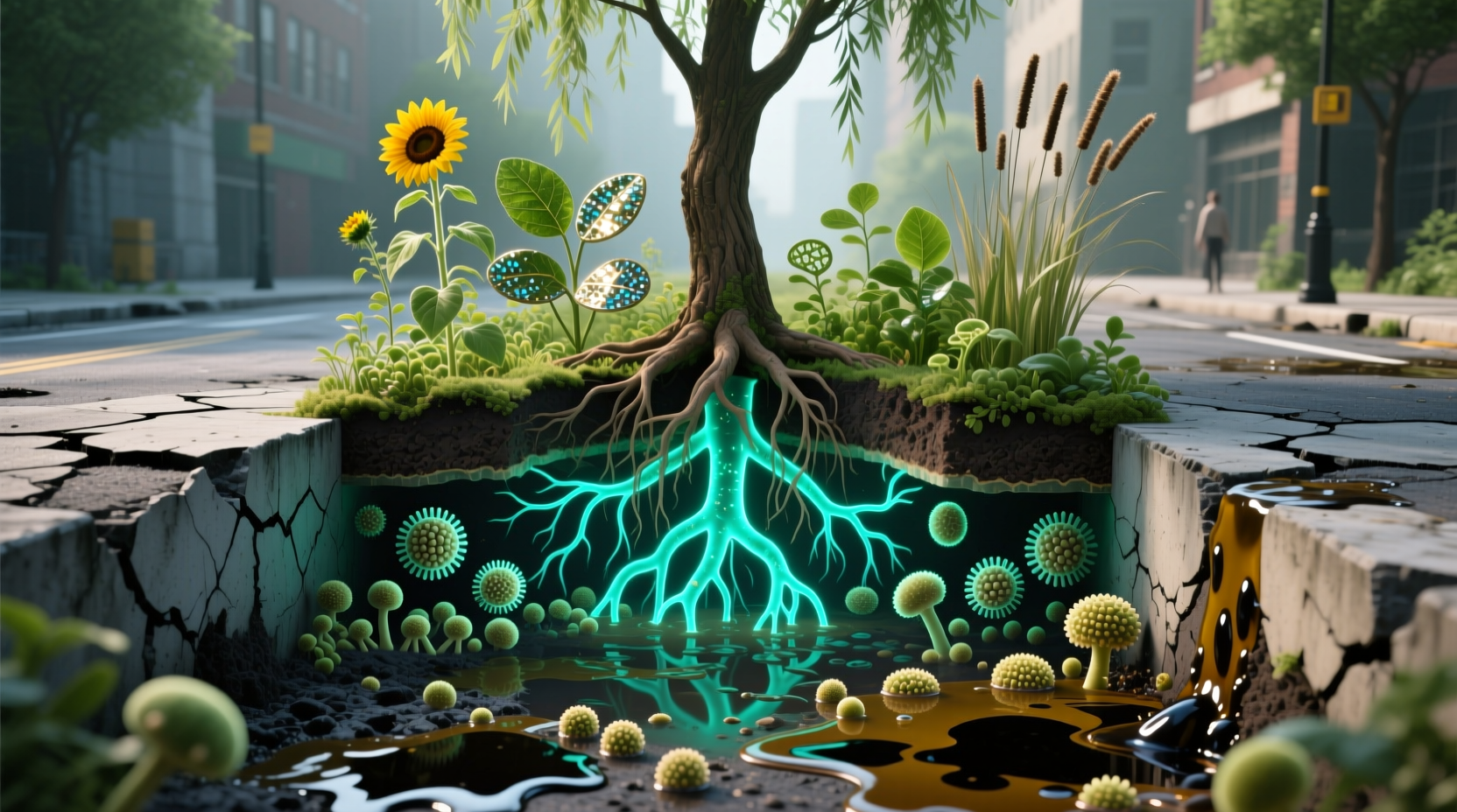 how plants and microorganisms clean up mess we make