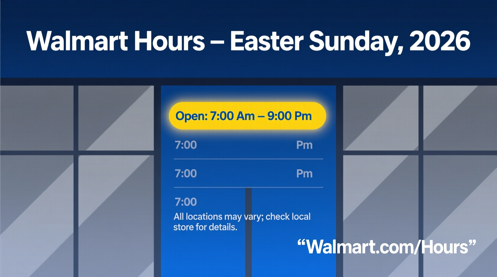 what time does walmart close on easter 2026