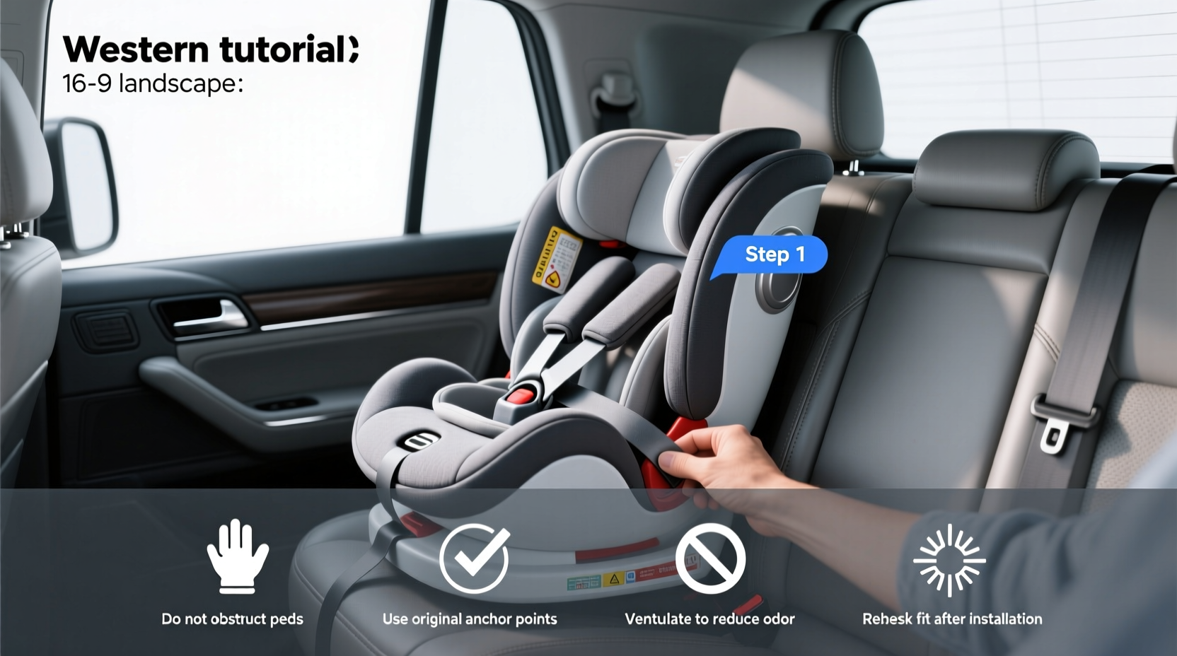 child car seat in semi truck