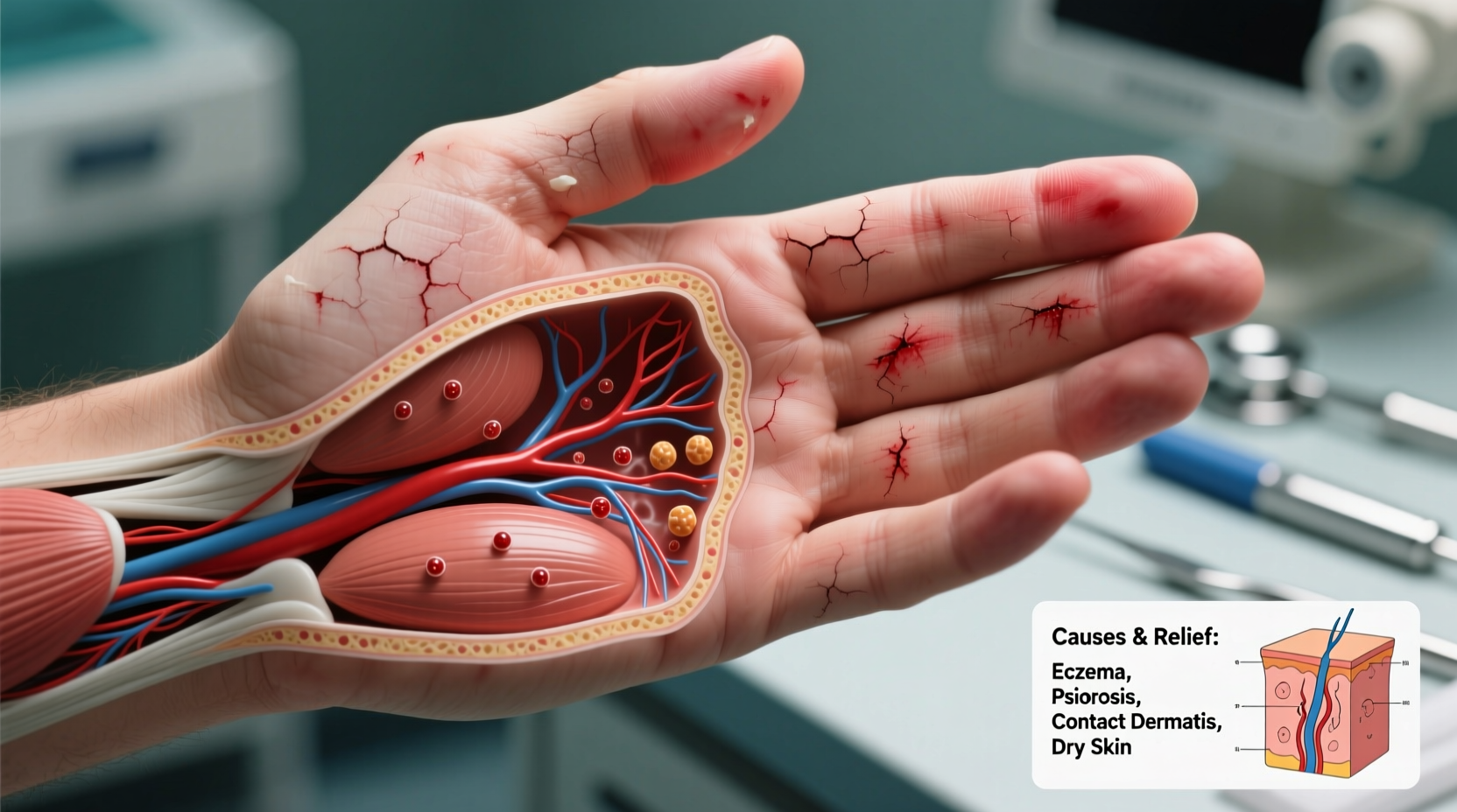 why are my knuckles red and itchy causes relief