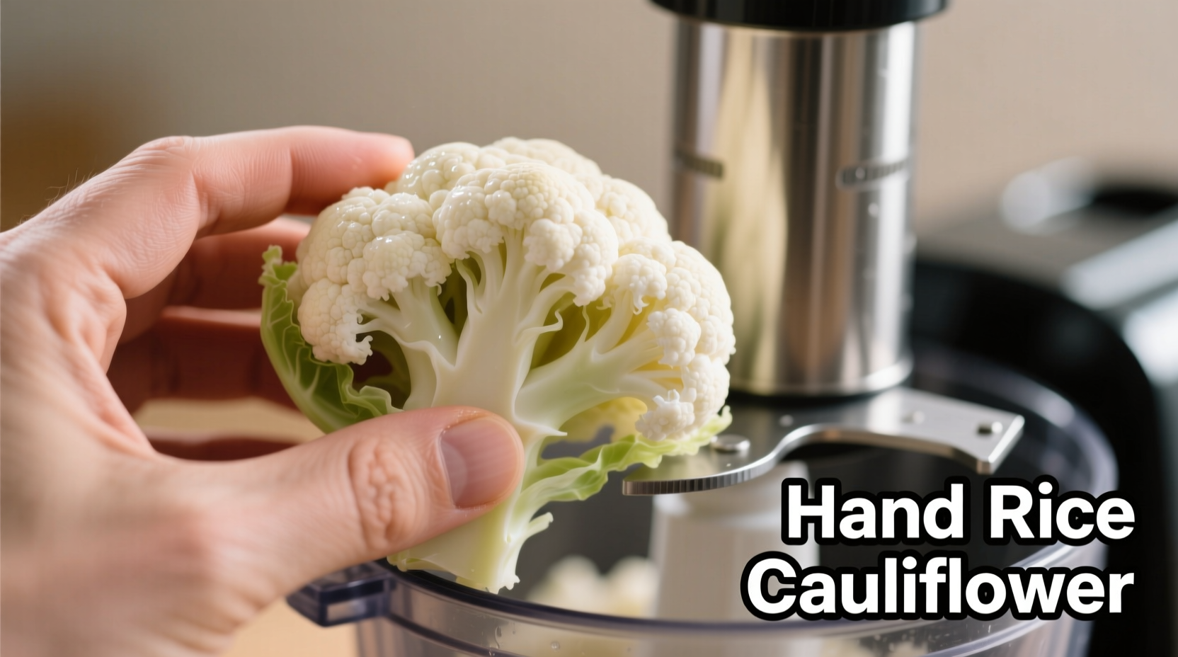 Hand ricing cauliflower using food processor
