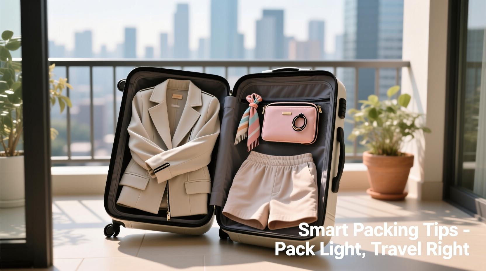 smart packing tips for women how to pack a jacket and shorts set efficiently for travel