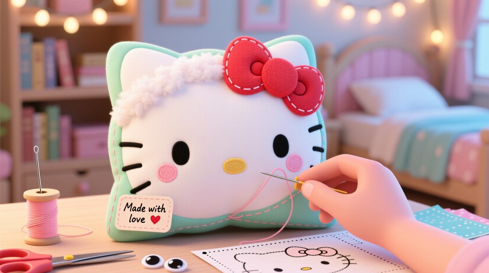 create a cozy diy hello kitty plush pillow a step by step crafting guide