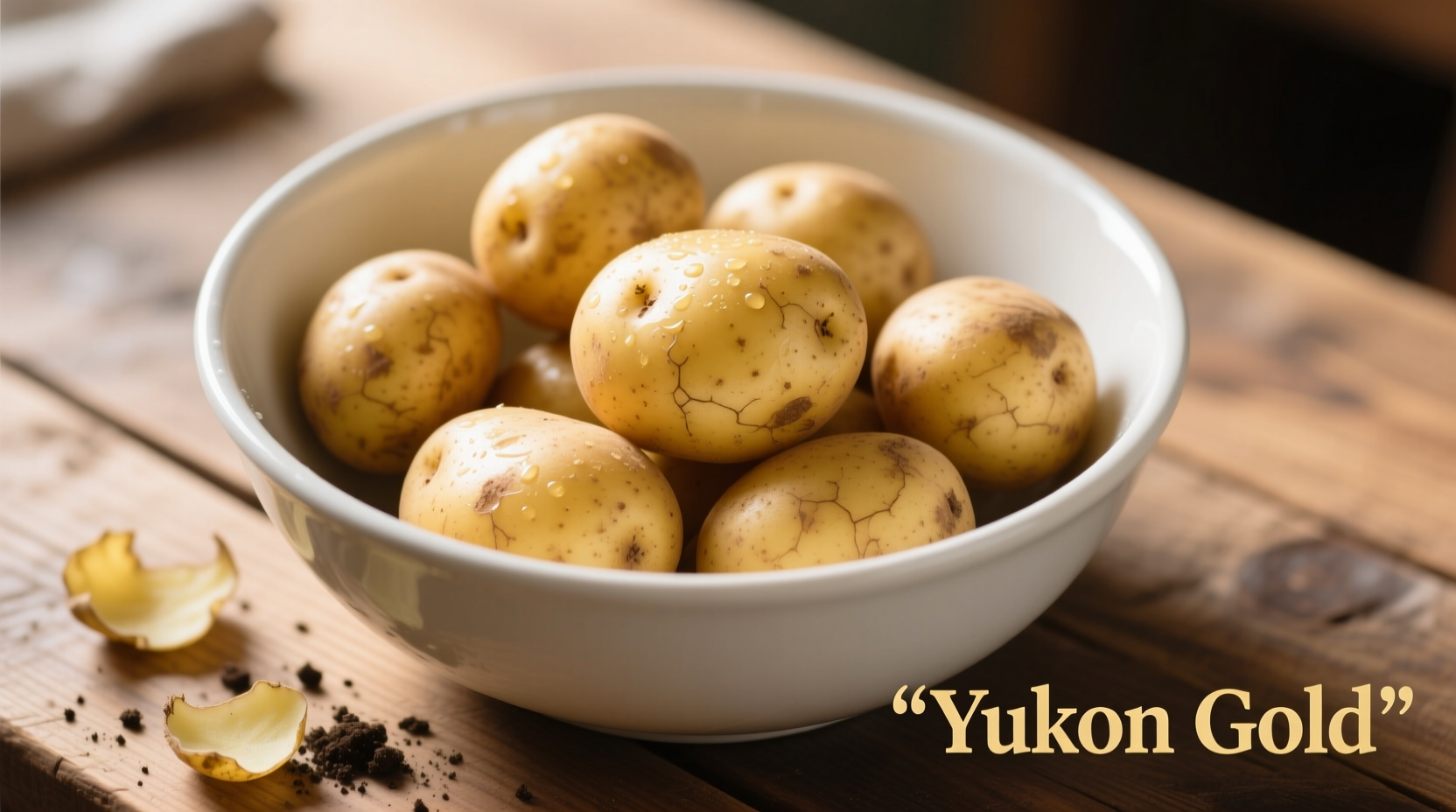 Yukon Gold potatoes in a mixing bowl