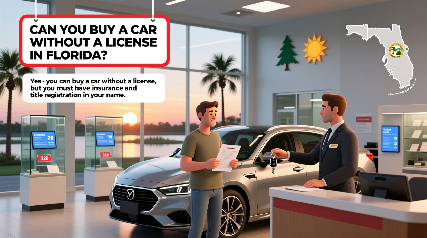 can you buy a car without a license in fl