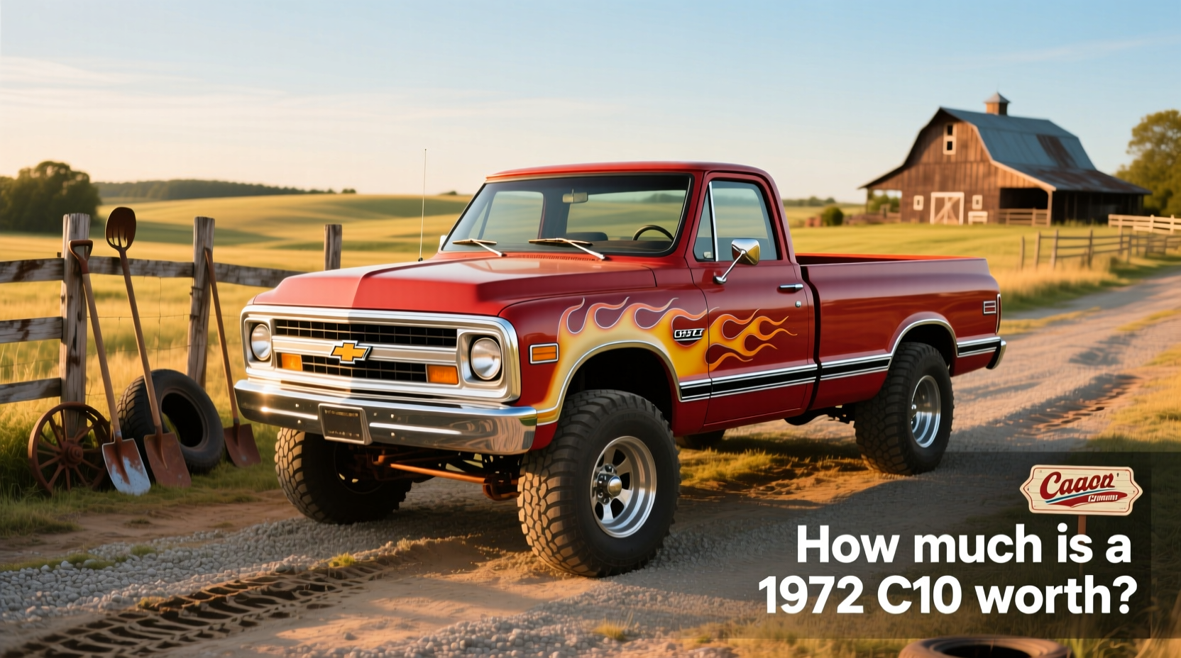 1972 chevy c10 custom pickup truck parked on gravel road